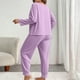 thumbnail image 4 of Pincandy Women's Plus Size Pajama Set - Crew Neck Long Sleeve Top & Pants, Casual & Comfortable for Homewear, 4 of 4