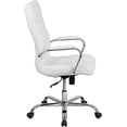 thumbnail image 6 of Whitney High Back Desk Chair - White LeatherSoft Executive Swivel Office Chair with Chrome Frame - Swivel Arm Chair, 6 of 8