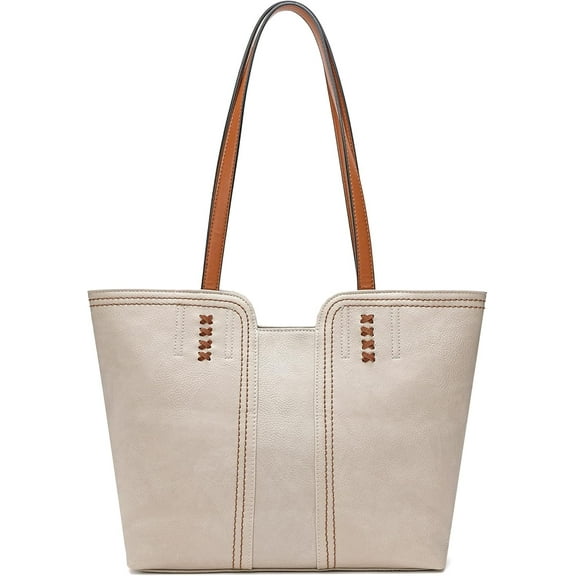 Lohol West Tote Bag for Women Top Handle Satchel Purse(Ivory Beige)
