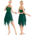 thumbnail image 2 of MSemis Women's Chiffon Spaghetti Strap Asymmetric Lyrical Dance Swing Party Dress, 2 of 4