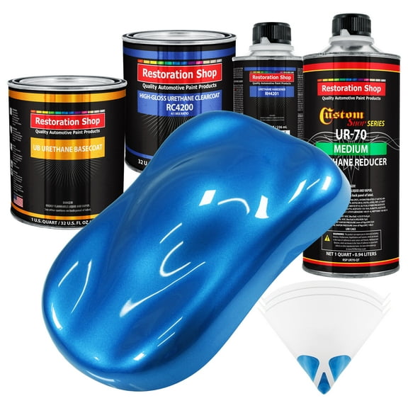 Fiji Blue Metallic Quart URETHANE BASECOAT CLEARCOAT Car Auto Body Paint Kit