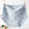 thumbnail image 3 of Aofany Plus Size Women Briefs Solid Color Comfortable High Waist Abdominal Underpants Breathable Lace Everyday Briefs, 3 of 3