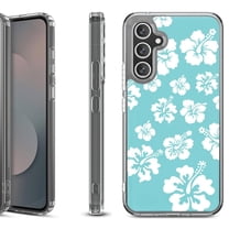 Shockproof Protective Phone Case Cover for Samsung Galaxy S25 FE, by OneToughShield - Hibiscus Teal