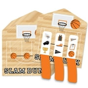Big Dot of Happiness Nothin' But Net - Basketball - Baby Shower or Birthday Party Game Pickle Cards - Pull Tabs 3-in-a-Row - Set of 12