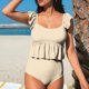 thumbnail image 2 of Blusas de Mujer Vestido Casual Impreso sin Mangas Bikini Traje de Baño Superior Empujar Arriba Set de Trajes de Baño Acolchados, 2 of 7