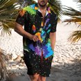 thumbnail image 2 of Edvintorg Fashion Hawaiian Shirt Set Mens Printing Set Plus Size Short Sleeve Summer Casual Floral Shirt Beach Two Piece Men Sets S-4Xl, 2 of 5