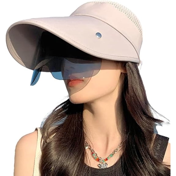 DOVACKA Women's UV Protection Sun Hat with Detachable Visor, Adjustable Breathable Summer Cap Beach Cap 