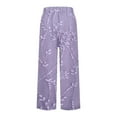 thumbnail image 5 of Women's Casual Pants Women'S Floral Embroidered Lace Printed Loose Pocket Patchwork Casual Pants,Purple Women's Casual Pants XXXL, 5 of 5