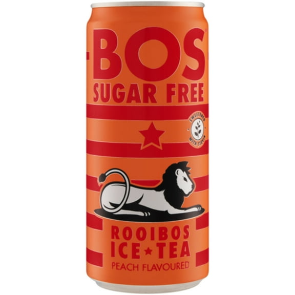 BOS Sugar Free Peach Flavoured Ice Tea Can 300ml