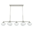 thumbnail image 2 of Hunter - Saddle Creek 7-light Brushed Nickel, Extra Large Chandelier, Dimmable, Schoolhouse Style, Linear Shaped, for Bedrooms, Dining, Living Rooms - 19492, 2 of 9