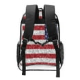 thumbnail image 2 of Rocae America Flag Glitter for 16inch Clear Backpack Transparent School Backpack for Women Men, Capacity Clear Bag for College, Travel, 2 of 7