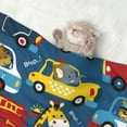 thumbnail image 2 of Yiaed Vehicles Cartoon with Funny Drivers Print Dog Blankets-Cat Blanket Washable for Couch Protection,Puppy Blanket, Soft Plush Reversible Throw Furniture Protector-Small, 2 of 8