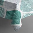 thumbnail image 5 of Green and White Geometric Quatrefoil Pattern Square Tablecloth,Waterproof Square Table Cover,Wipeable Spillproof Washable Table Cover for Home Kitchen Party Decor 60"x60"(152x152cm), 5 of 6