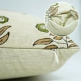 thumbnail image 2 of Fabdivine “Neha” Hand Block Printed Cushion – Green & Brown Floral Linen Blend Pillow Cover for Farmhouse Décor, 2 of 6