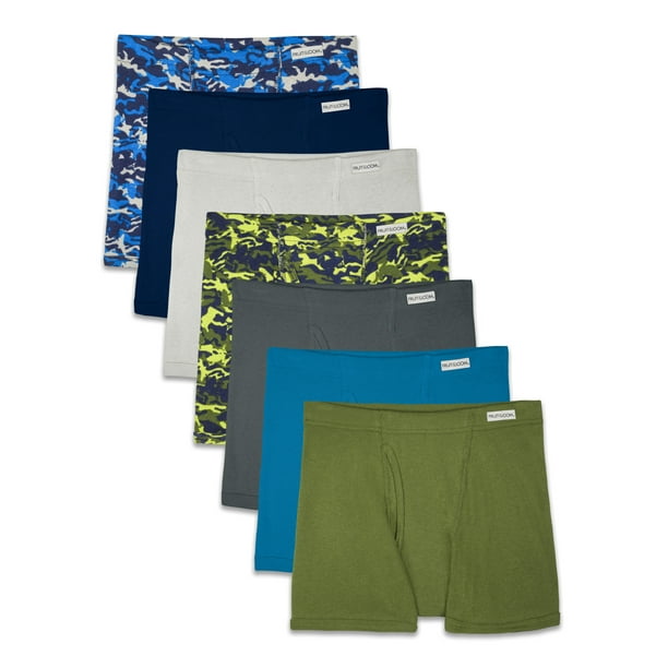 Print and Solid Covered Waistband Boxer Briefs, 7 Pack (Little Boys
