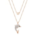 thumbnail image 2 of Brilliance Fine Women's Pink-Plated Clear Crystal Dolphin Pendant, 18 Chain, 2 of 2