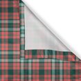 thumbnail image 6 of Ambesonne Coral Valance & Curtain, Tartan Plaid Retro Ornament, 55"x30", Coral and Forest Green, 6 of 7