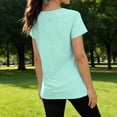 thumbnail image 7 of Vibrex Plain T Shirts for Women Solid Color Casual Short Sleeve Crew Neck T-Shirt Top Women's Workout Top Gym Athletic Yoga T-Shirt Basic Tees, 7 of 7