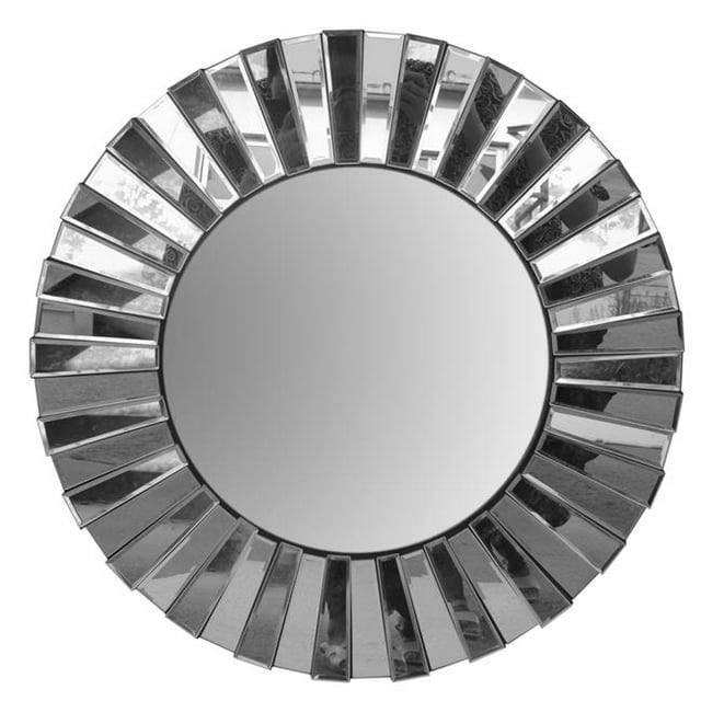 The Urban Port UPT-226276 28 in. Miroir Mural Flottant Rond avec Cadre Miroir Work&44; Silver