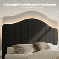 thumbnail image 2 of Pinmoco Full Upholstered Bed Frame with Adjustable Arc-shaped Headboard, LED Platform Bed, Teddy Velvet Black, 2 of 8