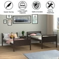 thumbnail image 6 of Costway Twin Over Twin Bunk Bed Convertible 2 Individual Beds Wooden Espresso, 6 of 12