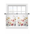 thumbnail image 6 of Colorful Flowers Sheer Curtains for Living Room Bedroom Spring Botanical Watercolor Wildflowers Sheer Curtains 54 Inch Long 2 Panels Set Light Filtering Curtain Window Treatments Drapes, 6 of 6