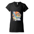 thumbnail image 2 of Wild Bobby Betty Boop Endless Summer Beach the Dog Betty Boop Women’s Standard V-Neck Tee, Black, Small, 2 of 5