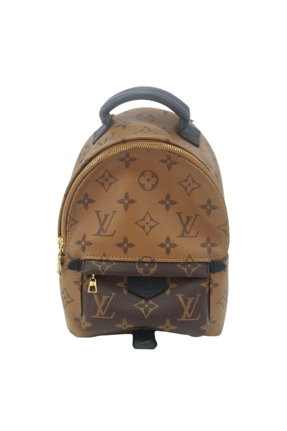 Pre-Owned Louis Vuitton Palm Springs Mini Monogram Reverse Canvas Backpack Bag Brown