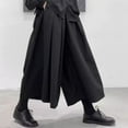 thumbnail image 2 of Dpytoraw Retro Dark Wide Leg Fashion Men's Culottes Eighth, 2 of 5