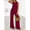 thumbnail image 3 of Conjunto Coordinado PRETTYGARDEN 2025 Pantalón Palazzo Rojo Vino XXL, 3 of 8