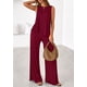 thumbnail image 3 of Conjunto Coordinado PRETTYGARDEN 2025 Pantalón Palazzo Rojo Vino XXL, 3 of 8