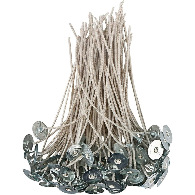 Candle Wicks for Candle Making - 100 Pieces - Coated with Natural Soy Wax,  Low Smoke - Cotton Threads Woven with Paper - Contains No Lead, Zinc or