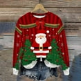 thumbnail image 2 of Oversized Cute Christmas Sweatshirt for Women Fleece Lined Pullover with Santa or Xmas Print Long Sleeve Crewneck Knit Holiday Top Novelty Funny Festive Sweater for Cozy Seasonal Wear, 2 of 9