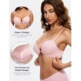 thumbnail image 3 of Wingslove Womens Push-up Bra Deep V Plunge Underwire T-Shirt Bra, Light Pink 38D, 3 of 6