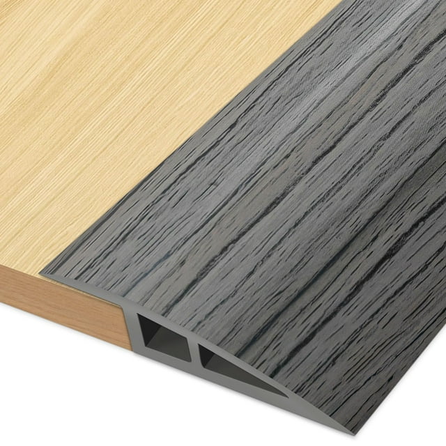Tira de transición para piso Umbral de puerta Umbral de 36 pulgadas Tira de transición de 1/2 '' ~ 3/5 '' para puertas Tira de transición de vinilo para puerta/piso (grano de madera gris oscuro)