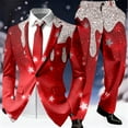 thumbnail image 2 of Mens Christmas Suit 2 Piece Funny One Button Formal Xmas Jacket Blazer And Pant Outfit Slim Fit Winter Festive Party Christmas Suit, 2 of 6