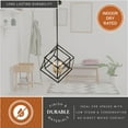 thumbnail image 5 of Rad 17.5-in. W 4 Light Geometric Black and Brass Pendant Cage Light, 5 of 13