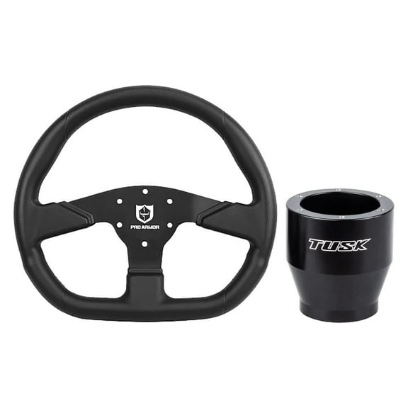 Tusk Steering Wheel Hub with Pro Armor Steering Wheel "D" Shaped Steering Wheel For Polaris RZR XP 1000 Trails and Rocks Edition 2018-2022