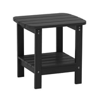 Clihome  HIPS Outdoor Double floor Resin Side Table Dark Grey