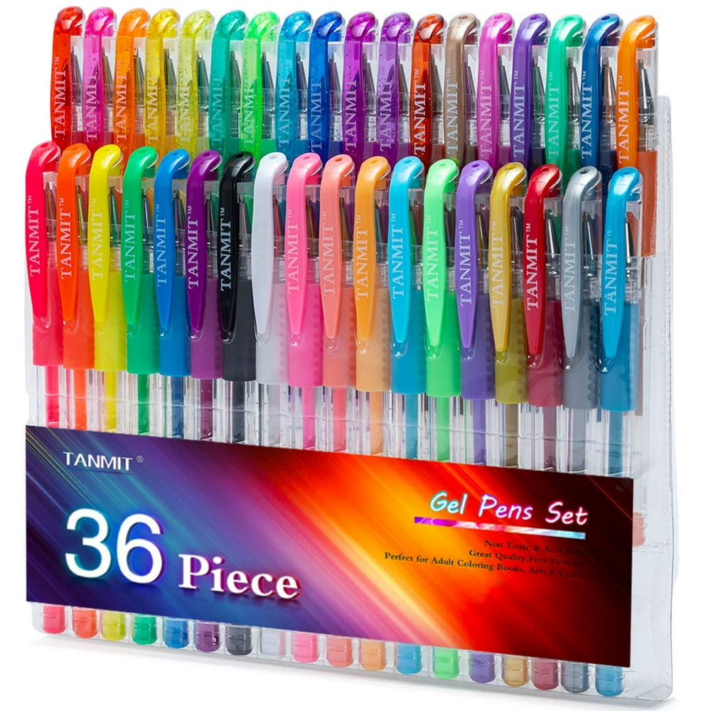 Tanmit Gel Pens Set Colored Pen Fine Point Art Marker Pen 36 Unique ...