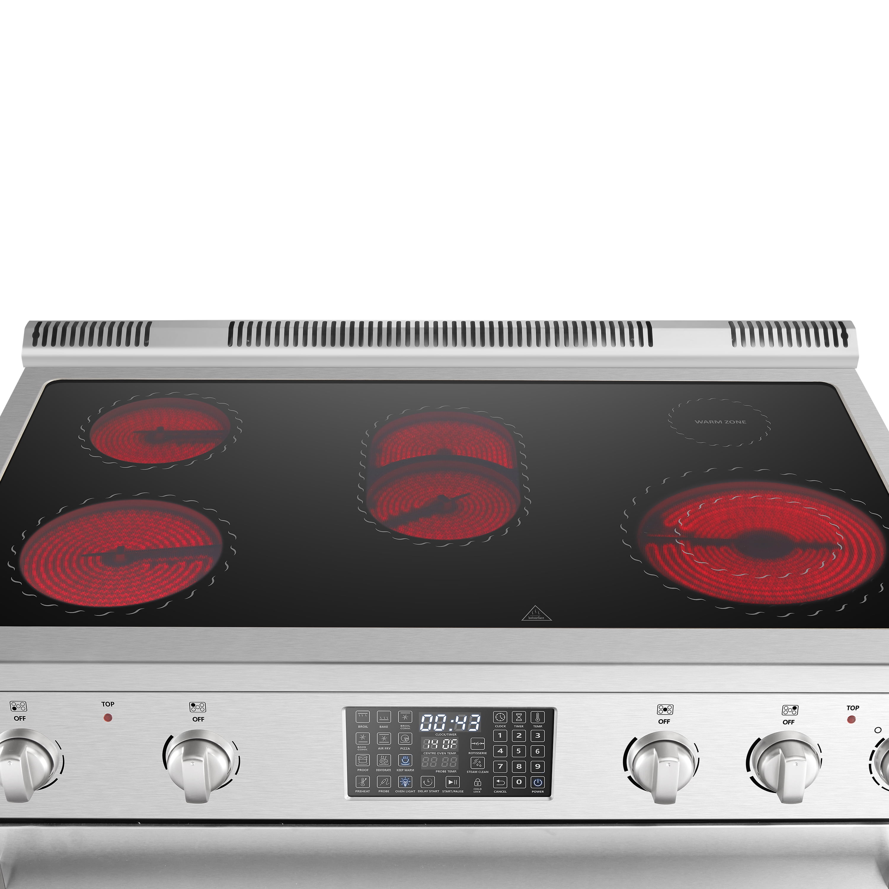 Lanbo 36 inch 5 Burners Freestanding Electric Range with Convection, Air Fry, Rotisserie
