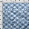 thumbnail image 3 of oneOone Rayon Dusty Blue Fabric Check & Toucan Sewing Material Print Fabric By The Yard 56 Inch Wide, 3 of 4