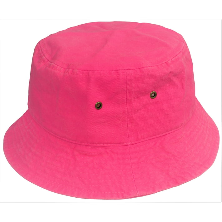 Gelante Bucket Hat 100 Cotton Packable Summer Travel Cap Neon Pink L