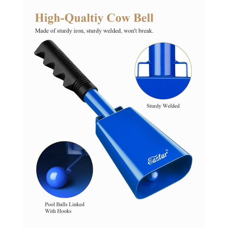 6 Pcs Metal Cowbells With Handle, Loud Cow Bells Noise Makers For Sporting  Events Football Games, School Cheering Hand Bell Percussion Musical