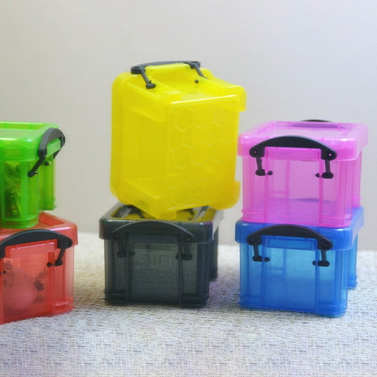 PINXOR 4pcs Mini Storage Boxes Transparent Storage Boxes Home Toy Storage Containers, Size: Small