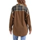 thumbnail image 3 of CHAQUETA SHACKET DE WAFFLE CASUAL PARA MUJER INSPIRADA CHIC, BLUSAS ELEGANTES DE PATRÓN A CUADROS, CAMISAS DE MANGA LARGA CON BOTONES, COLOR MARRÓN OSCURO, TAMAÑO XS, 3 of 6