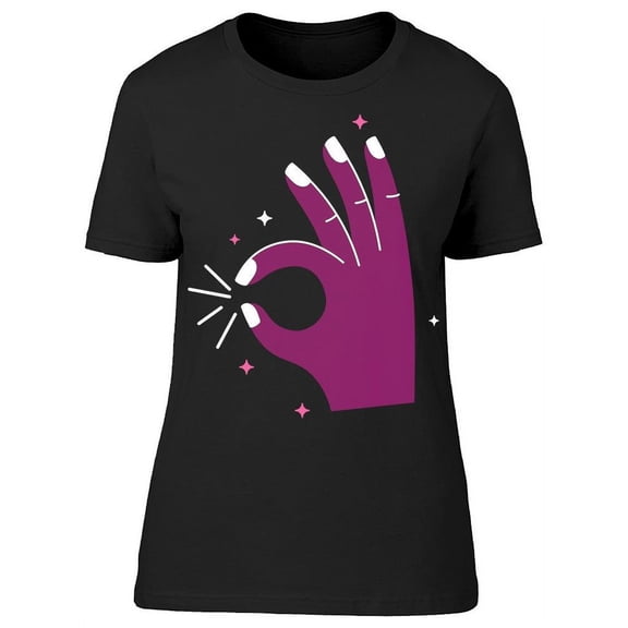 Ok Gesture Simple Cute Style T-Shirt Women -Image by Shutterstock, Female Large