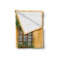 thumbnail image 2 of Garden Soft Flannel Fleece Throw Blanket, Still Life Photo of Old House's Interior Floral Planrs and Door, Cozy Plush for Indoor and Outdoor Use, 50" x 60", Pale Orange Fern Green, by Ambesonne, 2 of 6