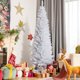 thumbnail image 3 of Costway Árbol de Navidad artificial delgado, sin iluminación, 210 cm, con soporte de metal, color blanco, 3 of 6