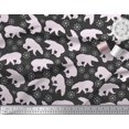 thumbnail image 3 of Soimoi Black Cotton Duck Fabric Snowflake & Polar Bear Animal Printed Craft Fabric by the Yard 42 Inch Wide, 3 of 3